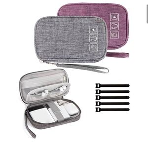 Gray and Purple Travel Organizer Pouches - Set of 2